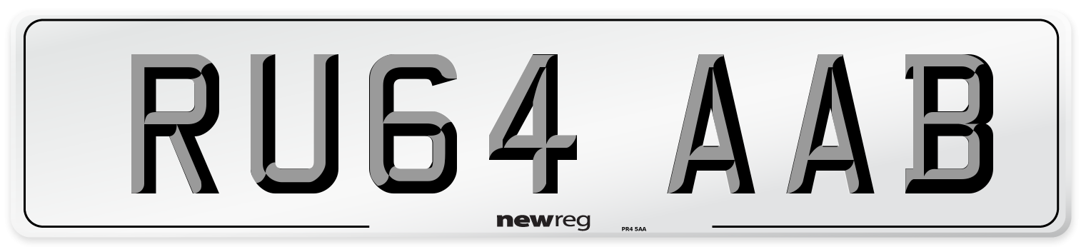 RU64 AAB Number Plate from New Reg